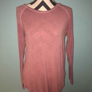 Long sleeve light purple loose shirt